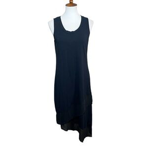 Soft Surroundings Asymmetrical Hem Sleeveless Dress Women’s Small Black Layered